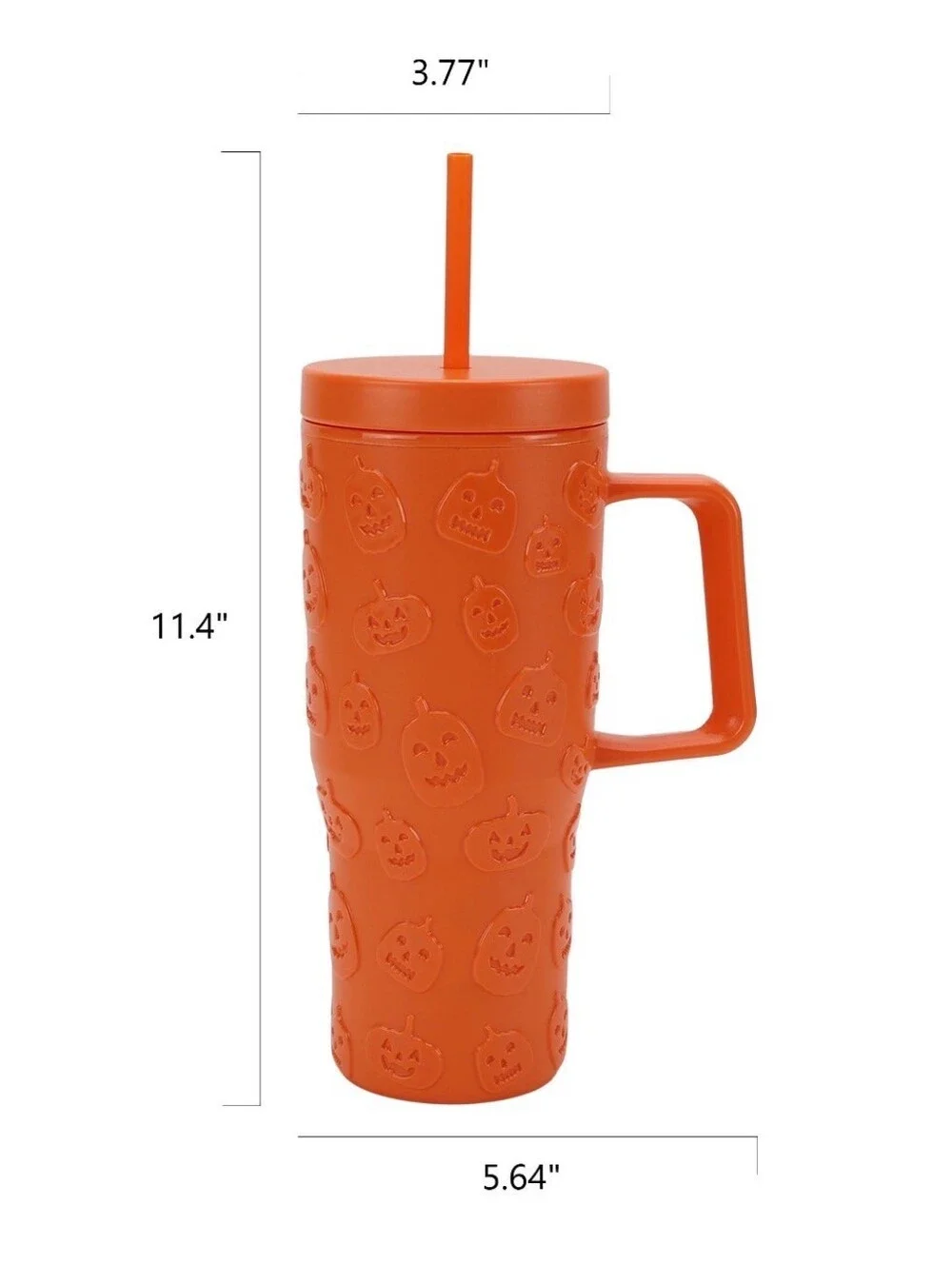 2 Halloween Embossed Bat & Pumpkin Reusable Tumbler Set